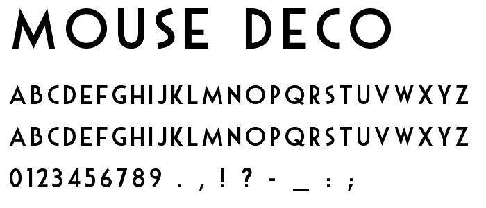 Mouse Deco font